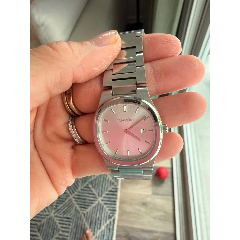 Nuamore Oceana NUA2503 Stainless Steel Watch Silver Sunray Dial Date 5ATM